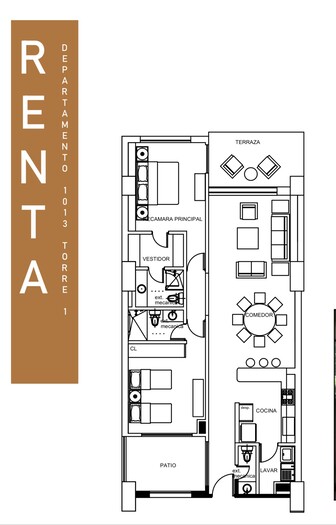 Se renta departamento en Torre Livorno