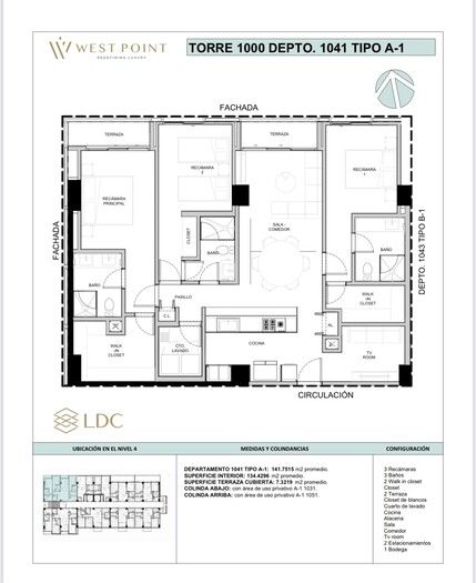 Preventa de departamentos en Torre 1000 West Point