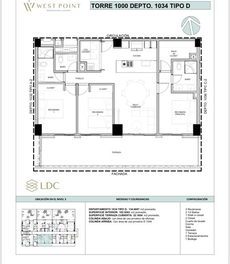 Preventa de departamentos en Torre 1000 West Point